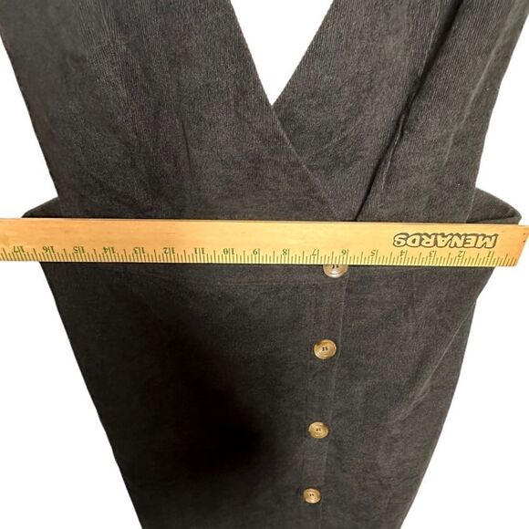 Allegra K Junior's Corduroy V Neck A-Line Bib Overall Pinafore Mini Dress size L - Picture 4 of 13